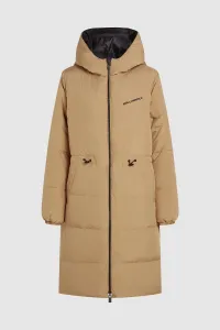 Kabát Karl Lagerfeld Reversible Long Logo Down Coat Black Nougat