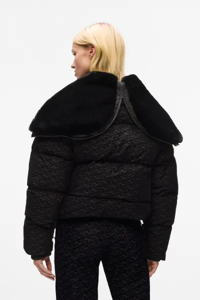 Bunda Karl Lagerfeld čierna farba, zimná, A4W15042