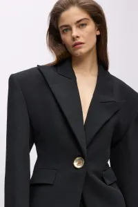 Bunda s prímesou vlny Karl Lagerfeld Karl Lagerfeld Studio čierna farba, oversize, jednofarebná, A4W14065