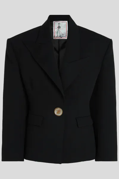 Bunda s prímesou vlny Karl Lagerfeld Karl Lagerfeld Studio čierna farba, oversize, jednofarebná, A4W14065