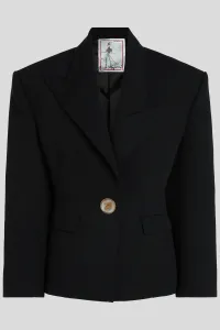 Bunda s prímesou vlny Karl Lagerfeld Karl Lagerfeld Studio čierna farba, oversize, jednofarebná, A4W14065