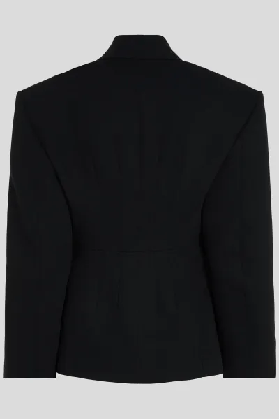 Bunda s prímesou vlny Karl Lagerfeld Karl Lagerfeld Studio čierna farba, oversize, jednofarebná, A4W14065