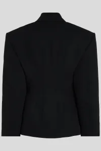 Bunda s prímesou vlny Karl Lagerfeld Karl Lagerfeld Studio čierna farba, oversize, jednofarebná, A4W14065