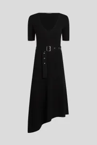 Šaty Karl Lagerfeld Belted Knit Dress Black