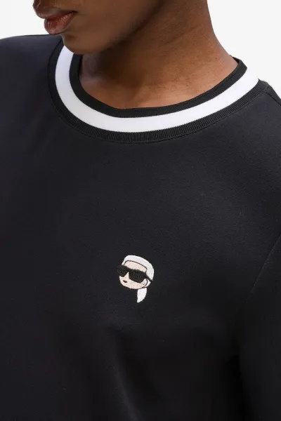 Šaty Karl Lagerfeld Ikon Patch Tshirt Dress Black