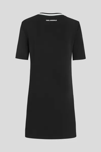 Šaty Karl Lagerfeld Ikon Patch Tshirt Dress Black