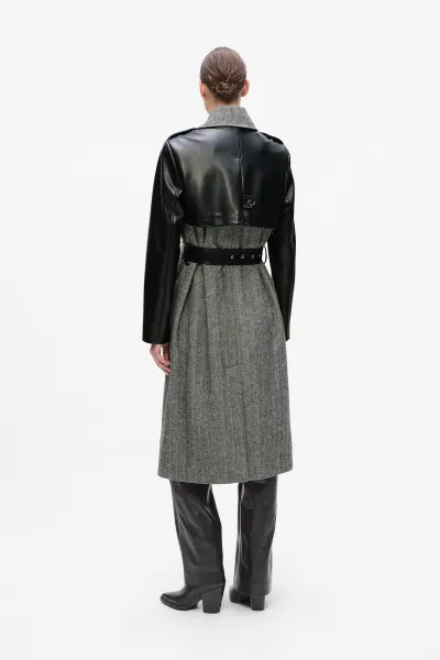 Kabát Karl Lagerfeld šedá farba, A4W15036
