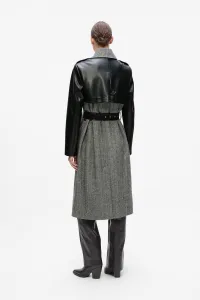Kabát Karl Lagerfeld šedá farba, A4W15036