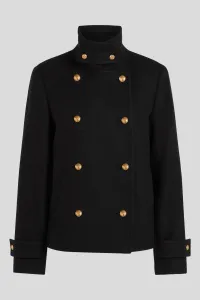 Kabát Karl Lagerfeld Retro Short Wool Coat Black
