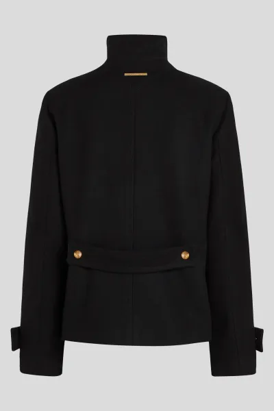 Kabát Karl Lagerfeld Retro Short Wool Coat Black