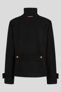 Kabát Karl Lagerfeld Retro Short Wool Coat Black