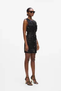 Šaty Karl Lagerfeld Retro Leather Dress Black