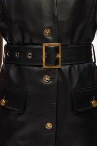 Šaty Karl Lagerfeld Retro Leather Dress Black