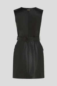 Šaty Karl Lagerfeld Retro Leather Dress Black