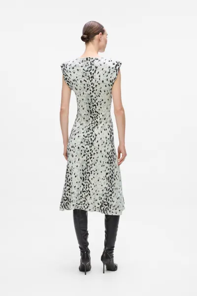 Šaty Karl Lagerfeld Snow Leo Jacquard Knit Dress Aop Karl Snow Leopard
