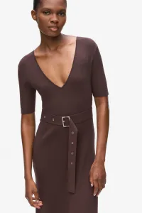 Šaty Karl Lagerfeld Belted Knit Dress Java