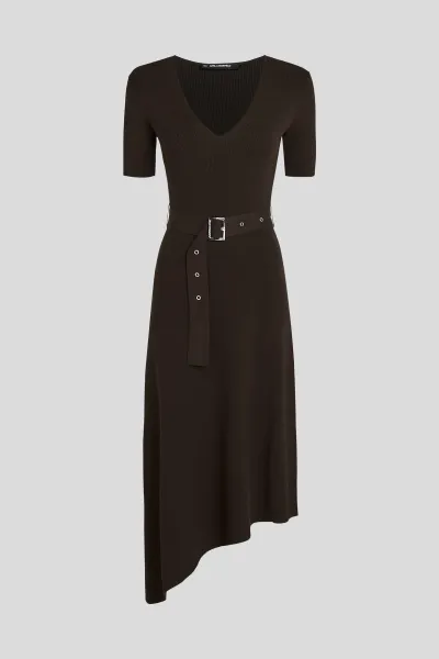 Šaty Karl Lagerfeld Belted Knit Dress Java