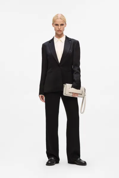 Sako Karl Lagerfeld Logo Jacquard Blazer Black