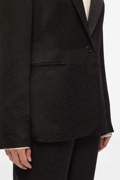 Sako Karl Lagerfeld Logo Jacquard Blazer Black
