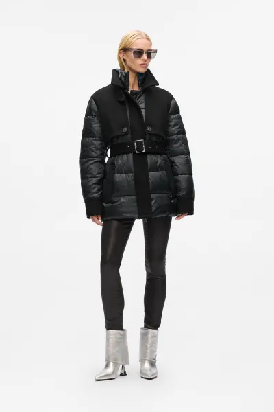Bunda Karl Lagerfeld Mix Media Short Padded Coat Black