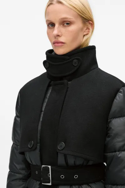 Bunda Karl Lagerfeld Mix Media Short Padded Coat Black