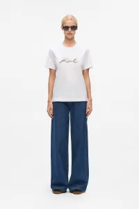 Tričko Karl Lagerfeld Signature Sequins T-Shirt White