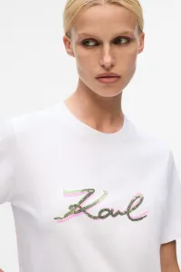 Tričko Karl Lagerfeld Signature Sequins T-Shirt White