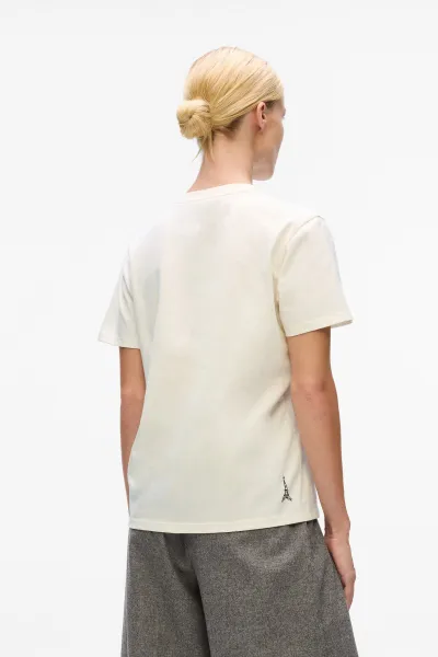 Tričko Karl Lagerfeld Paris Sketch Street T-Shirt Cannoli Cream
