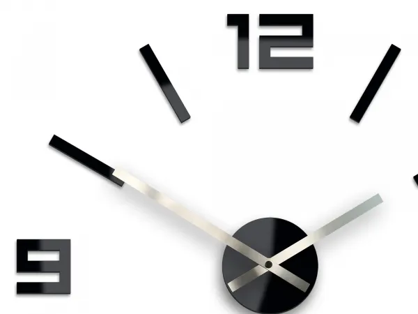 ModernClock Nástěnné samolepící hodiny Arabic 50 cm černé/stříbrné