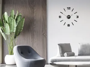 ModernClock Nástěnné samolepící hodiny Arabic 50 cm černé/stříbrné