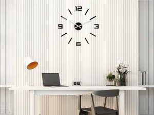 ModernClock Nástěnné samolepící hodiny Arabic 50 cm černé/stříbrné