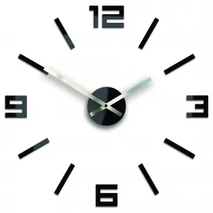 ModernClock Nástěnné samolepící hodiny Arabic 50 cm černé/stříbrné