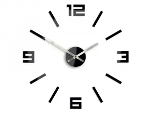 ModernClock Nástěnné samolepící hodiny Arabic 50 cm černé/stříbrné