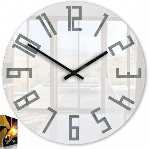 ModernClock Nástěnné hodiny Slim 32 cm bílé/šedé