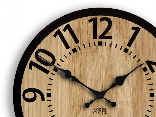 ModernClock Dřevěné nástěnné hodiny Berlin 33 cm černé/hnědé