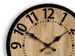 ModernClock Dřevěné nástěnné hodiny Berlin 33 cm černé/hnědé