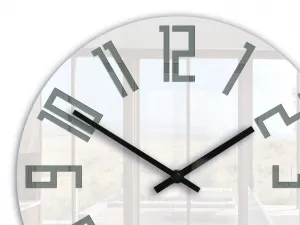 ModernClock Nástěnné hodiny Slim 32 cm bílé/šedé