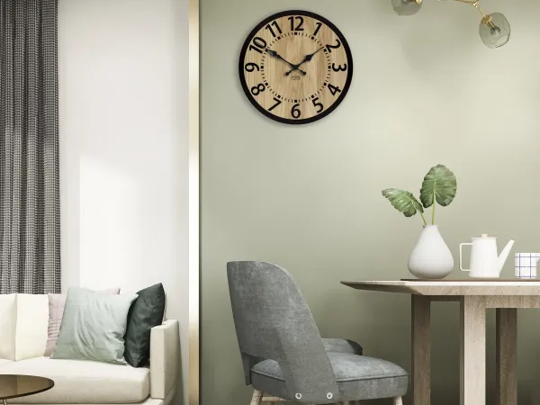 ModernClock Dřevěné nástěnné hodiny Berlin 33 cm černé/hnědé