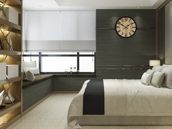 ModernClock Dřevěné nástěnné hodiny Berlin 33 cm černé/hnědé