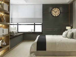 ModernClock Dřevěné nástěnné hodiny Berlin 33 cm černé/hnědé