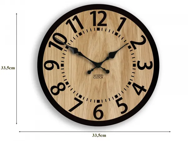 ModernClock Dřevěné nástěnné hodiny Berlin 33 cm černé/hnědé