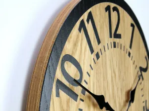 ModernClock Dřevěné nástěnné hodiny Berlin 33 cm černé/hnědé