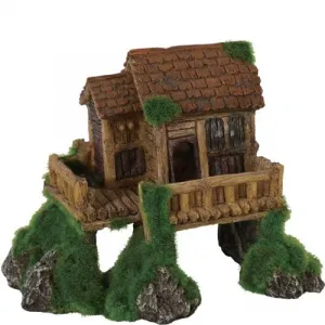ZOLUX Dekorácia do akvária Chata S so živými semienkami machu 13,7 x 8,0 x 10,8cm