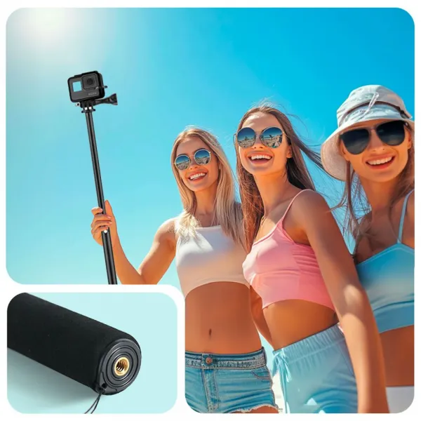 Tech-Protect GA100 selfie tyč pre športové kamery GoPro / DJI, čierna