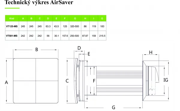 PRODMAX AIRSAVER | Lokálny rekuperátor AIRSAVER PRODMAX Φ125 VT-125