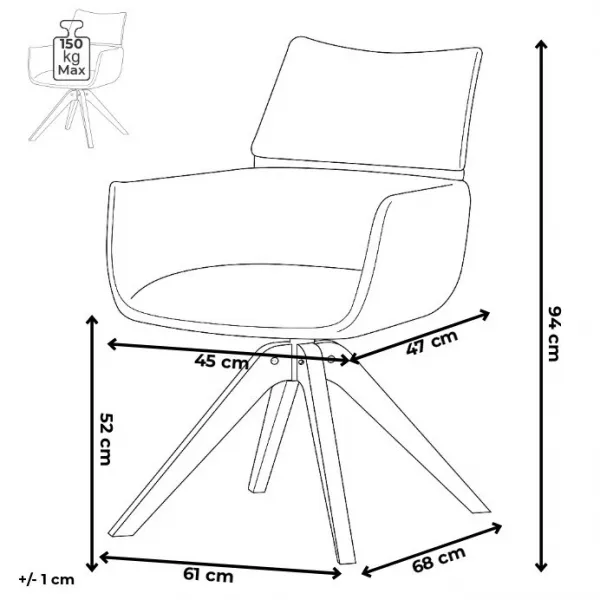 Otočné jedálenské kreslo HC-X1128 Autronic