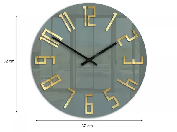 ModernClock Nástenné hodiny Slim 32 cm zlaté/šedé