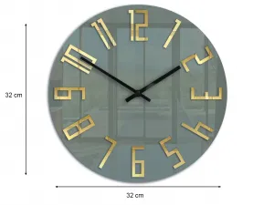 ModernClock Nástenné hodiny Slim 32 cm zlaté/šedé