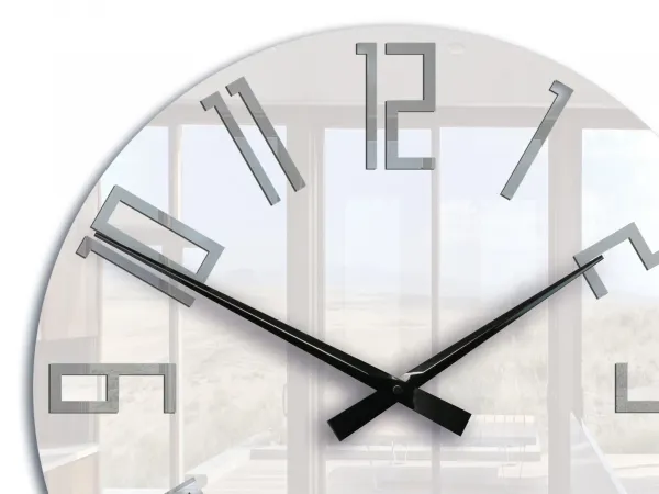 ModernClock Nástenné hodiny Štíhle 59 cm biele/sivé