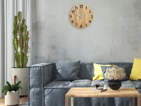 ModernClock Drevené nástenné hodiny Amadeus 33 cm biele/čierne